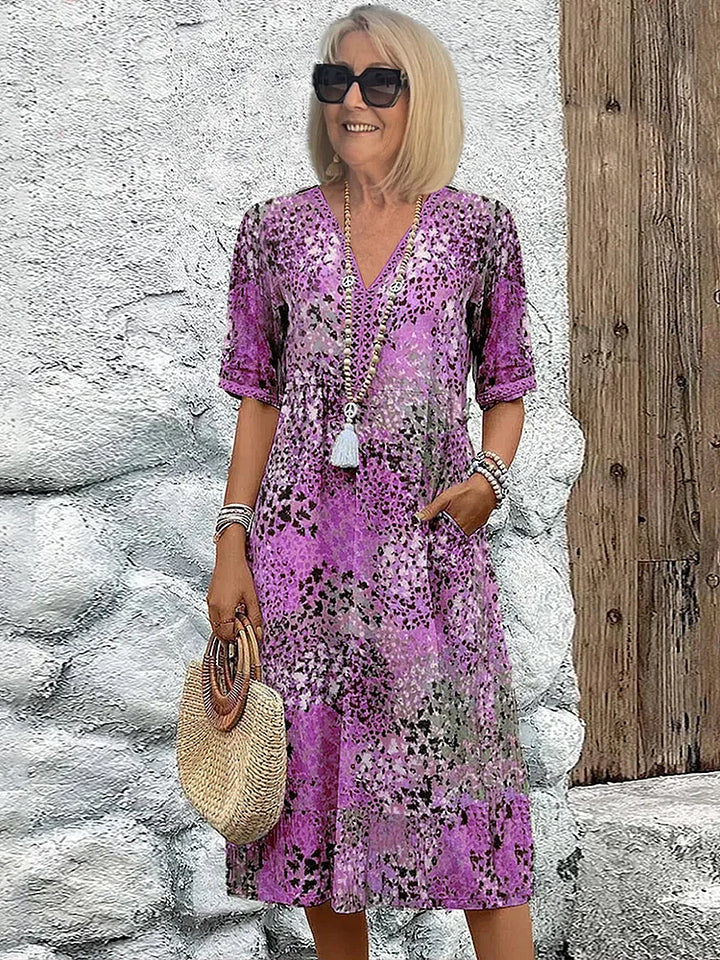 Colorful Linen Blend Summer Dress for Women