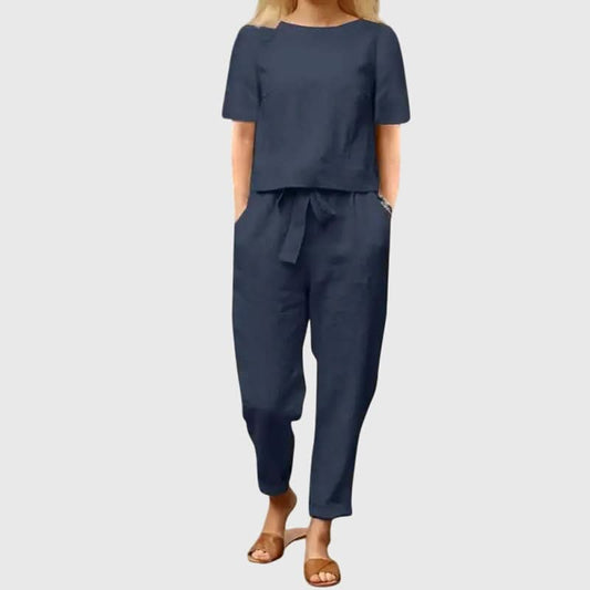 Women's Casual Two Piece Set Relaxed Fit Top and Pants Summer Outfit