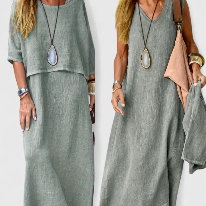 Women's Elegant Two Piece Set Relaxed Fit Top and Matching Skirt Outfit