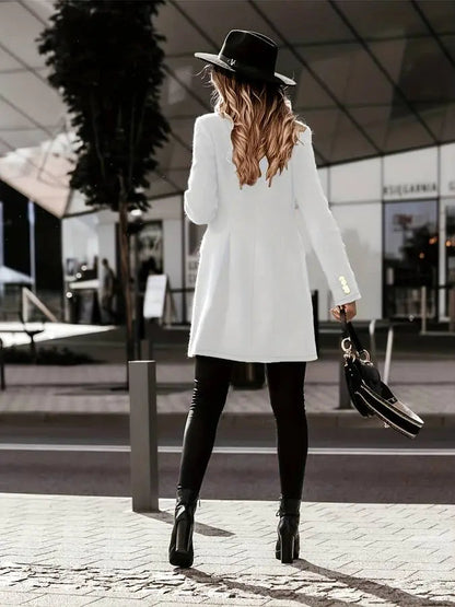 Stilvoller Zweireihiger Formeller Mantel Für Damen