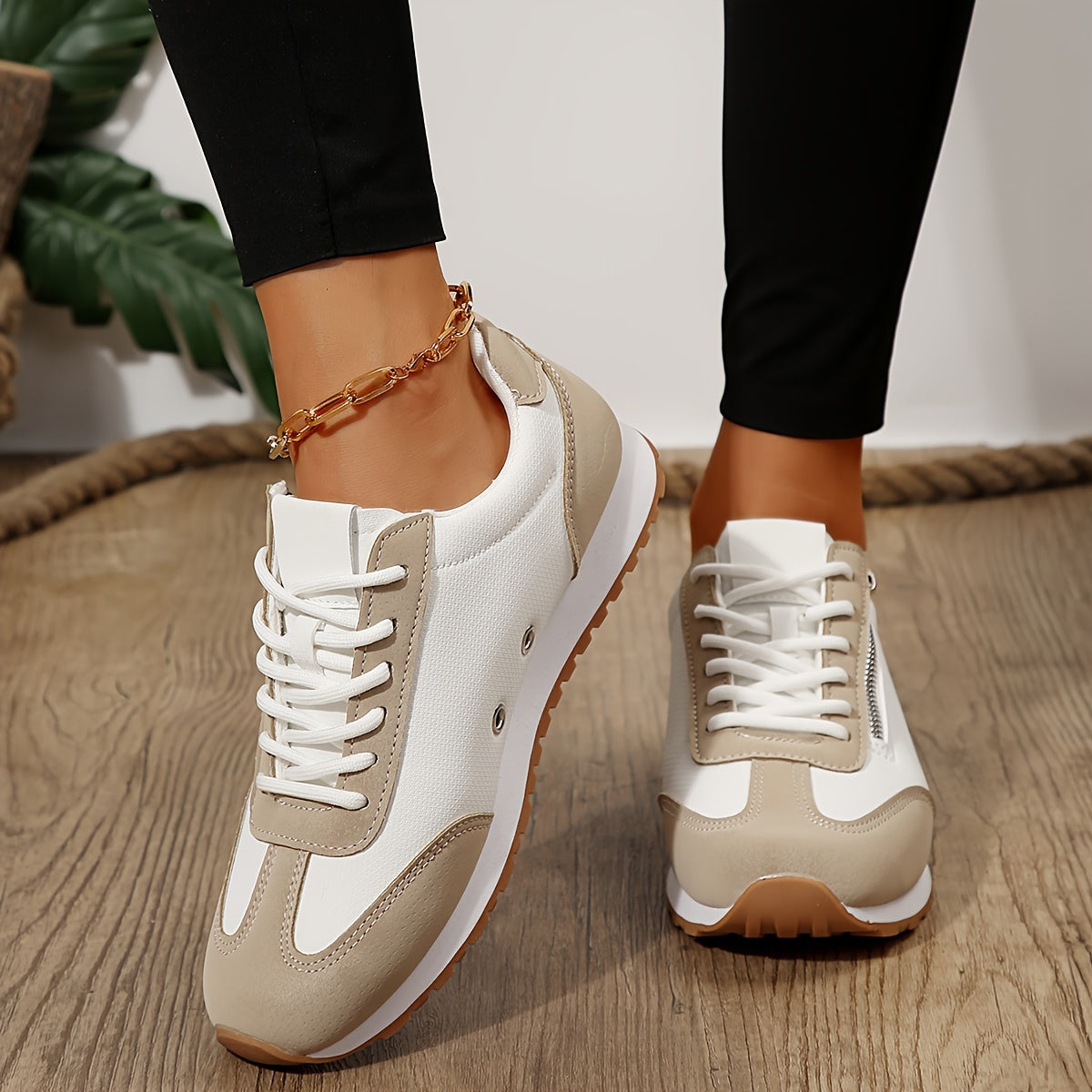 Women’s Orthopedic Walking Sneakers with Cushioned Sole and Lace Up Design