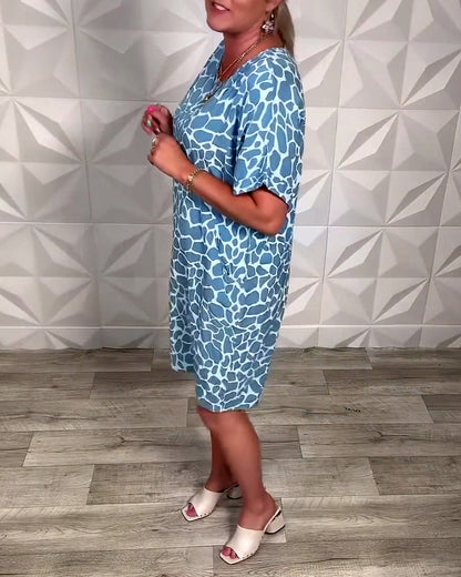 Modern Printed Knee-Length Summer Dress for Women