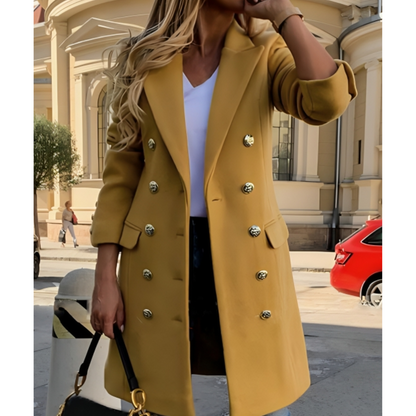 Doppelt-knöpfiger Mantel Mit Knopfverschluss Für Damen