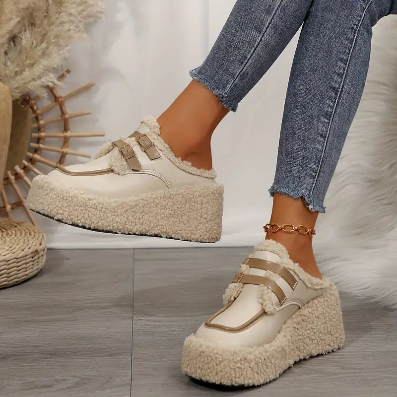 Warme Winter Dicke Plateau Hausschuhe Damen