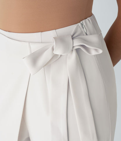 Women’s High Waist Wrap Pants with Wide Leg and Side Slit