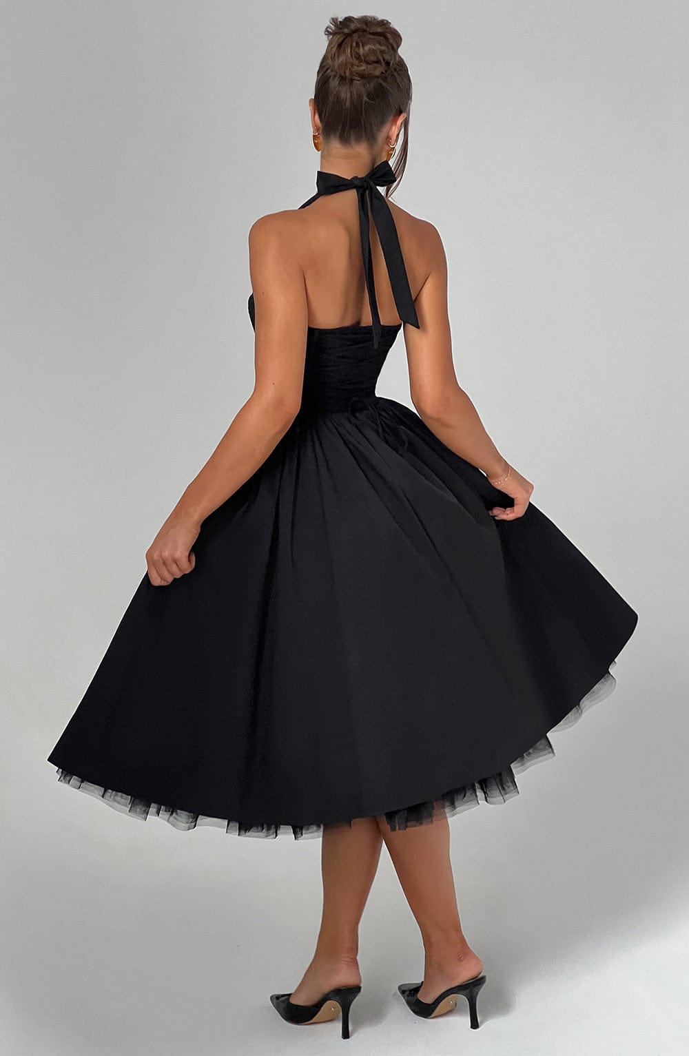 Whitlea | Timeless Halter Midi Wedding Guest Dress for Special Events
