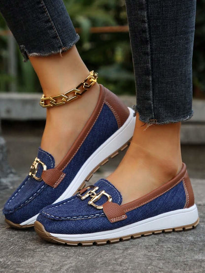 Women’s Orthopedic Loafers with Metal Detail and Cushioned Support