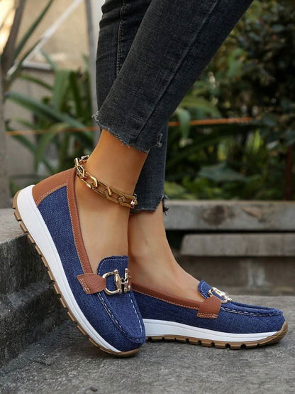 Women’s Orthopedic Loafers with Metal Detail and Cushioned Support