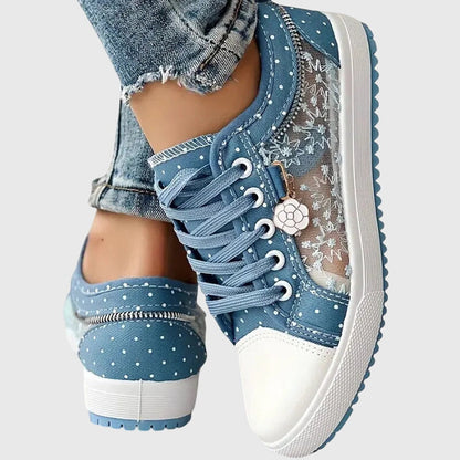Women’s Orthopedic Lace-Up Sneakers with Arch Support and Cushioned Sole