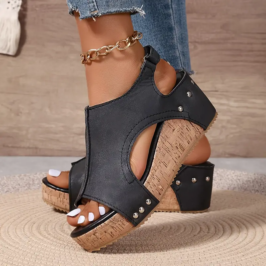 Women’s Orthopedic Block Heel Sandals with Adjustable Strap and Cushioned Sole