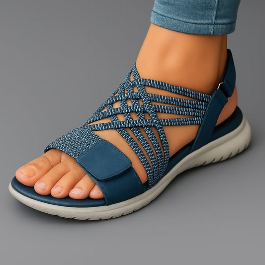 Women’s Comfort Sandals with Stretch Straps and Cushioned Footbed