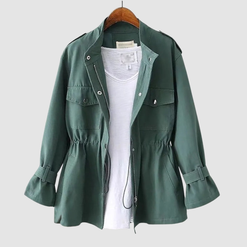Utility Lange Jacke Mit Tunnelzug Taille Damen