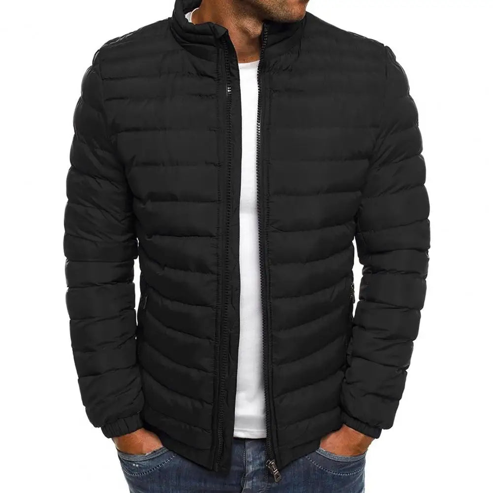 Herren Winter Steppjacke Mit Vorderem Reißverschluss Design