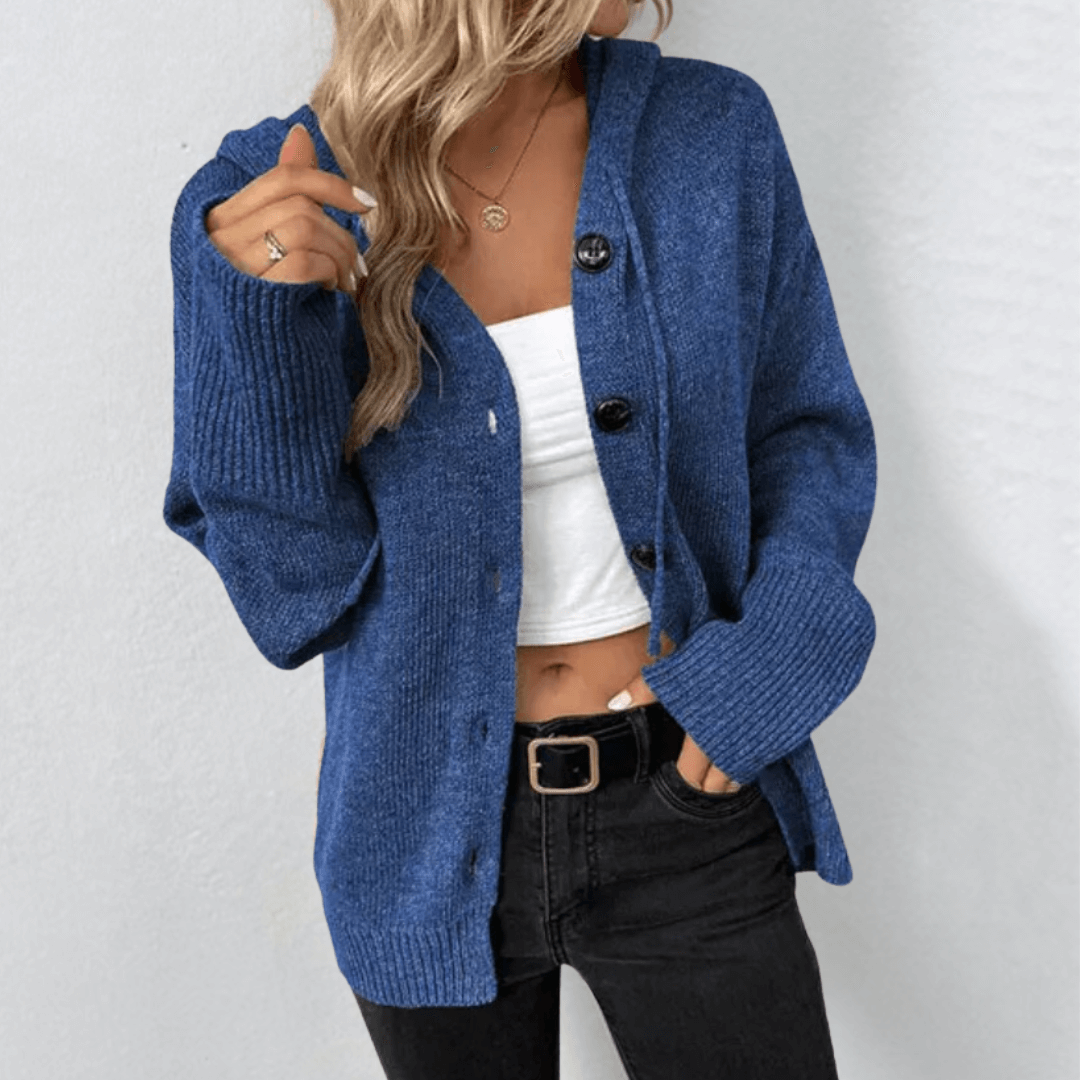Gemütliche Strickjacke Mit Knöpfen Damen