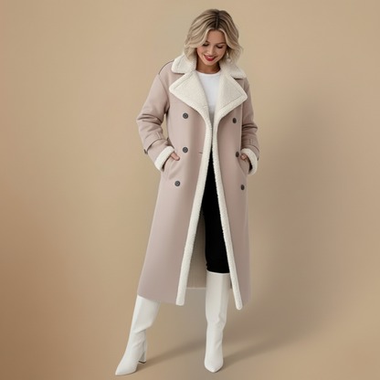 Teddy Step Wintermantel Damen Warm Lang