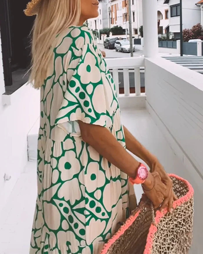 Elegant Relaxed Floral Summer Dress for Women