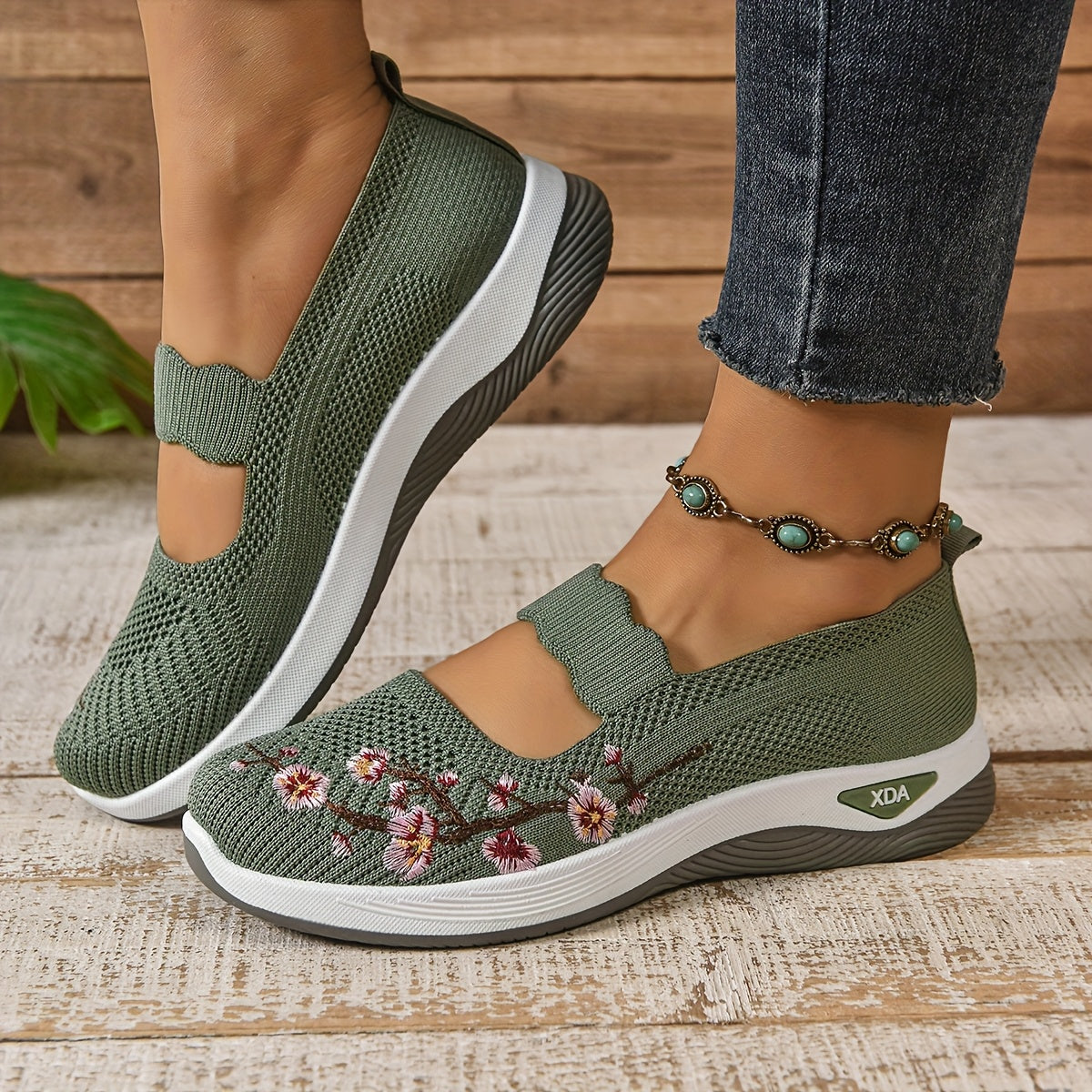 Women’s Mesh Ballet Flats with Strap and Breathable Lightweight Design