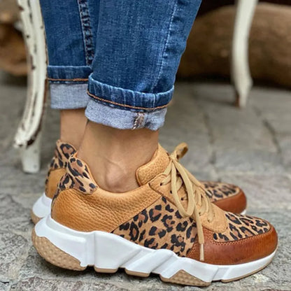 Winslow | Women’s Leopard Print Lace-Up Chunky Sneakers