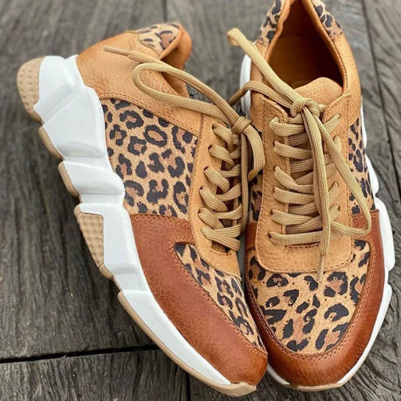 Winslow | Women’s Leopard Print Lace-Up Chunky Sneakers