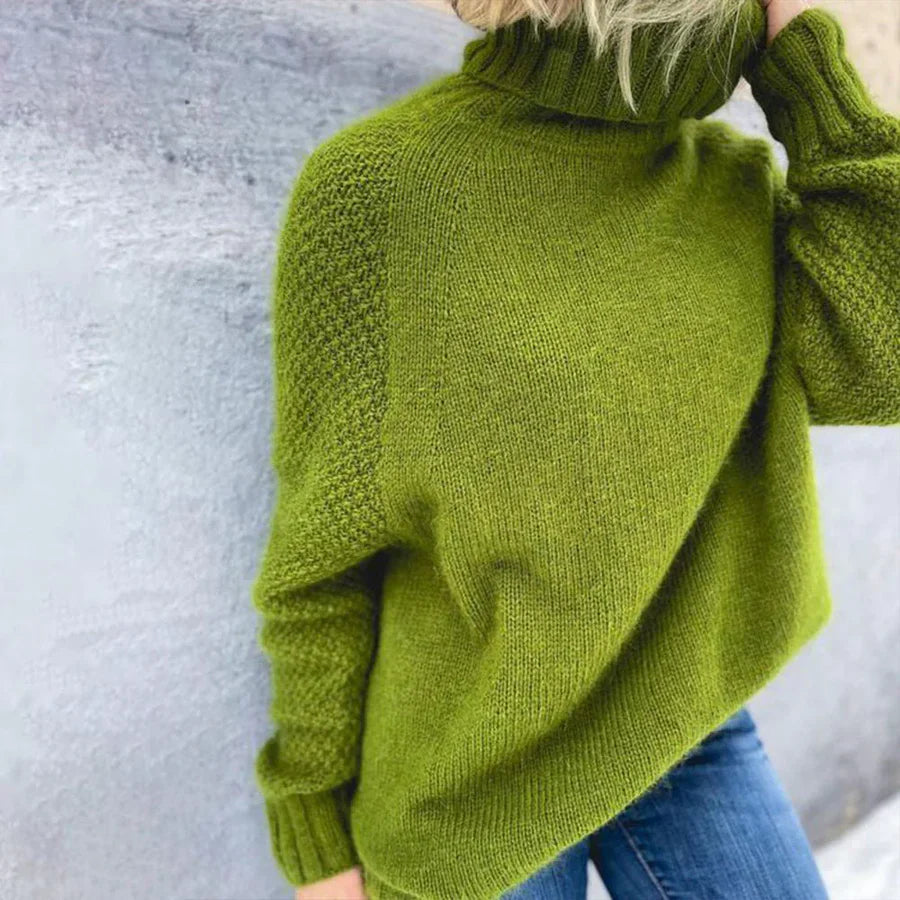 Cozy Oversized Turtleneck Knit Sweater for Women