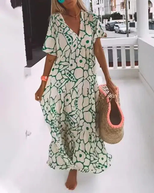 Elegant Relaxed Floral Summer Dress for Women