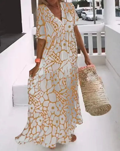 Elegant Relaxed Floral Summer Dress for Women