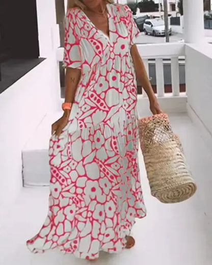 Elegant Relaxed Floral Summer Dress for Women