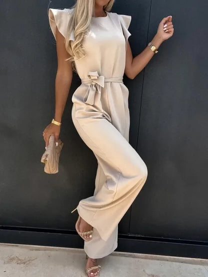Jumpsuit mit Rüschenärmeln und weitem Bein Damen