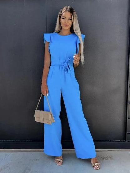 Women’s Ruffle Sleeve Wide Leg Jumpsuit