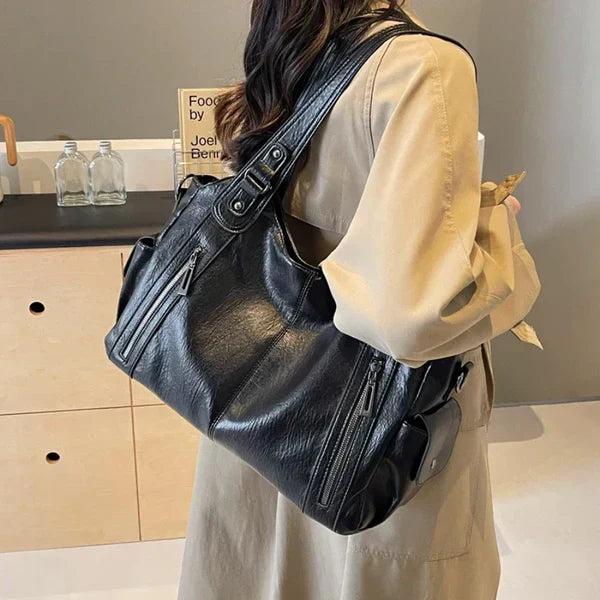 Classic Structured Leather Tote Bag for Women