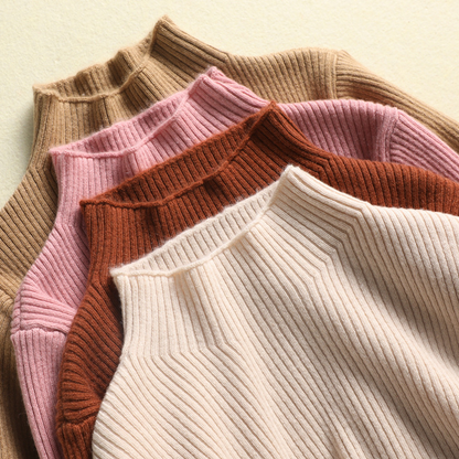 Klassischer Figurbetonter Rollkragenpullover Winter Damen