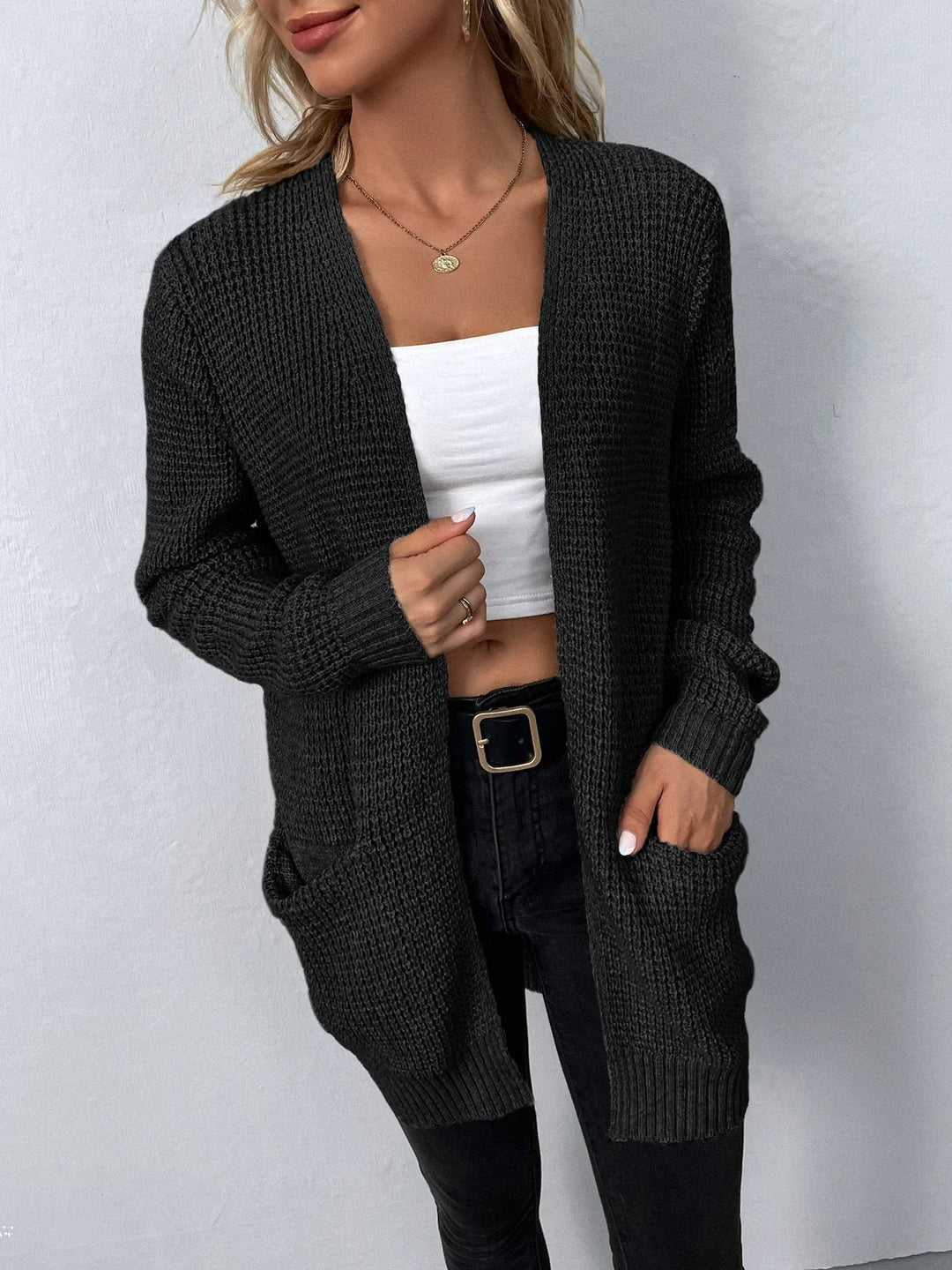 Gemütliche Offene Strickjacke Für Damen