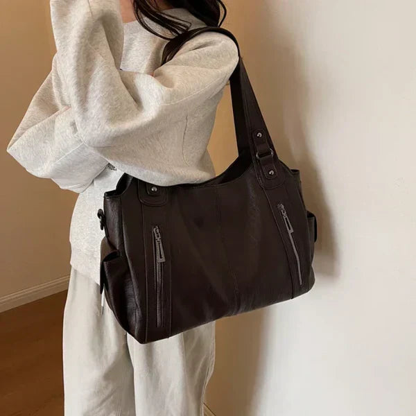 Classic Structured Leather Tote Bag for Women
