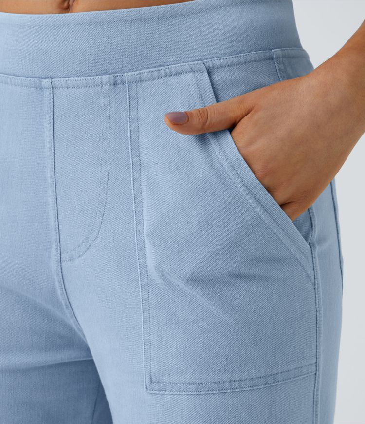 Women’s Stretch Cargo Pants with Straight Leg and Utility Pockets