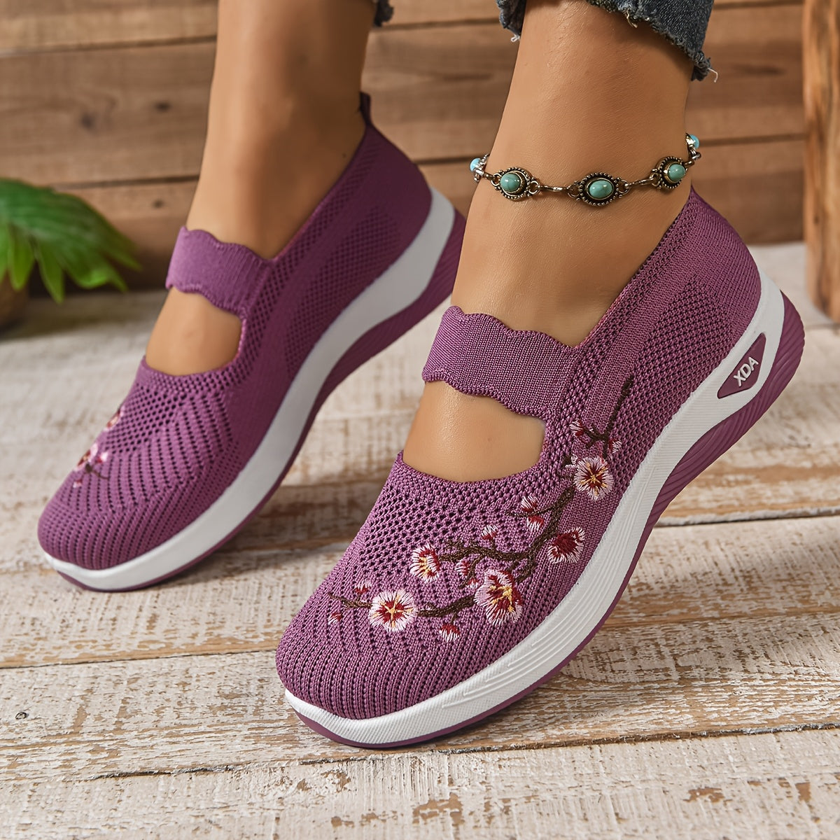 Women’s Mesh Ballet Flats with Strap and Breathable Lightweight Design