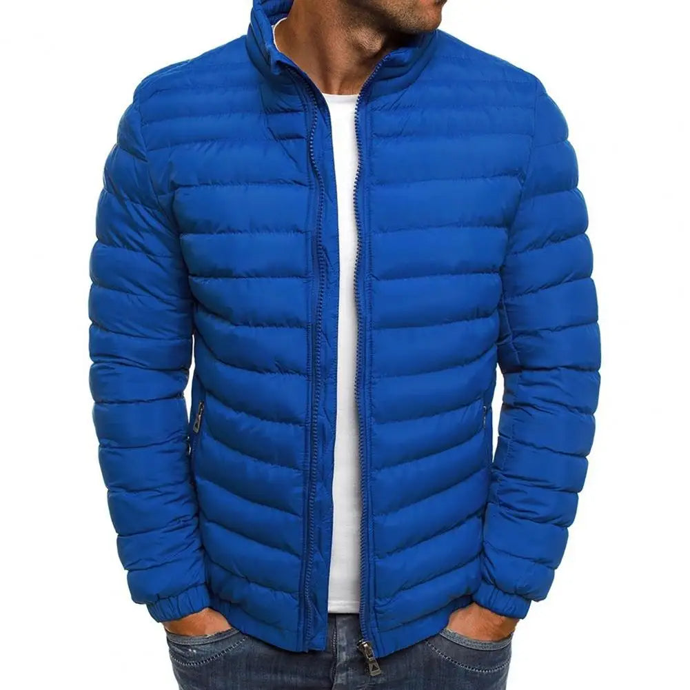 Herren Winter Steppjacke Mit Vorderem Reißverschluss Design