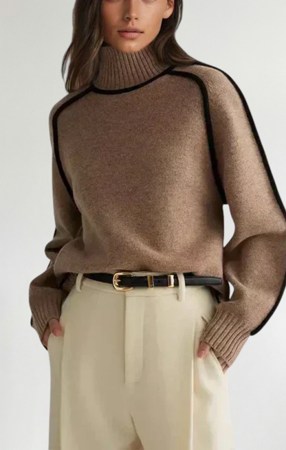 Women's Elegant Knit Sweater Soft Slim Fit Long Sleeve Pullover