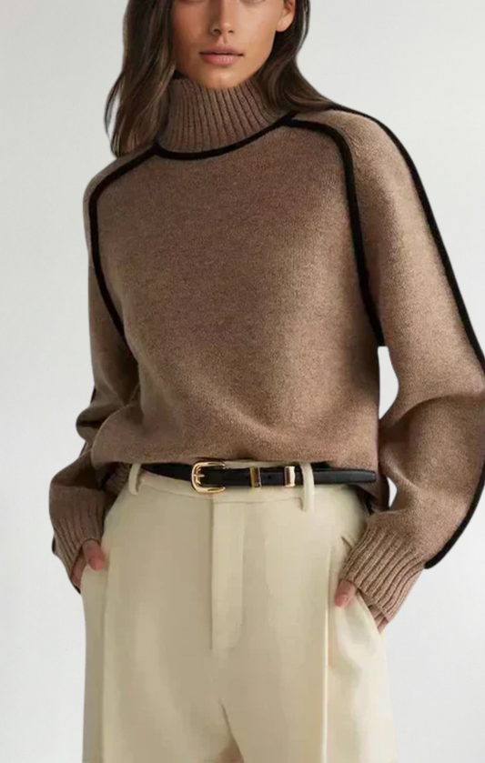 Women's Elegant Knit Sweater Soft Slim Fit Long Sleeve Pullover