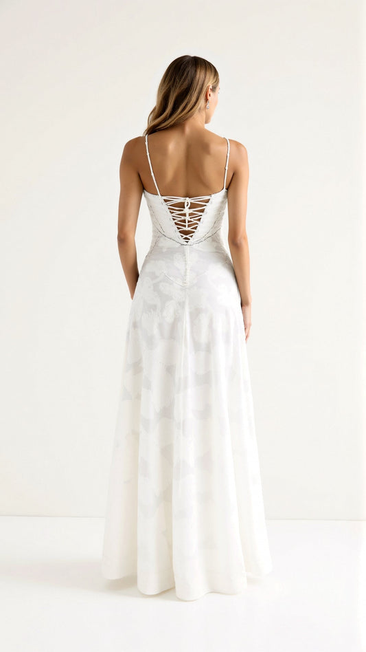 Women’s Elegant Slip Spaghetti Strap Wedding Guest Maxi Dress