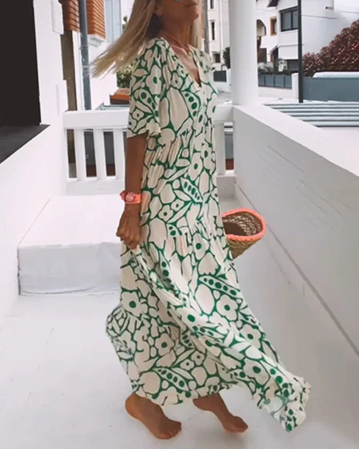 Elegant Relaxed Floral Summer Dress for Women