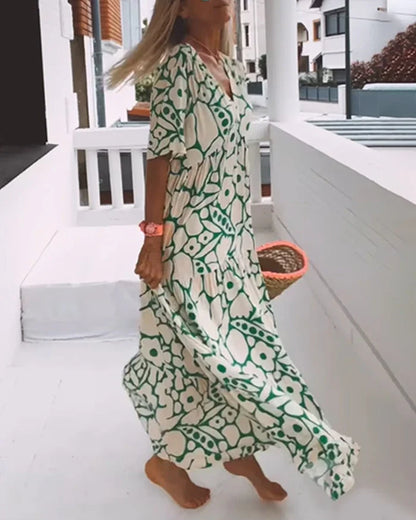 Elegant Relaxed Floral Summer Dress for Women