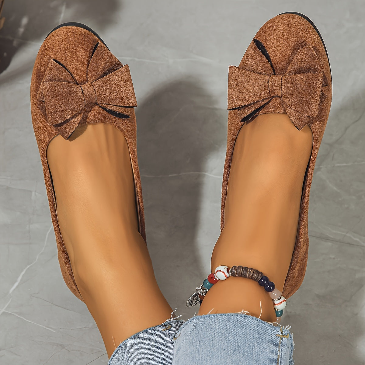 Women’s Comfortable Ballet Flats with Bow Detail