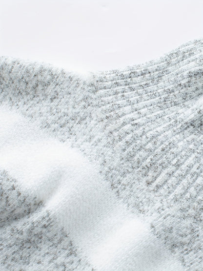 Gestreifter Rollkragen Weicher Strickpullover Winter Damen