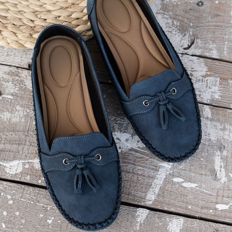 Women’s Orthopedic Moccasin Loafers with Bow Detail and Cushioned Sole