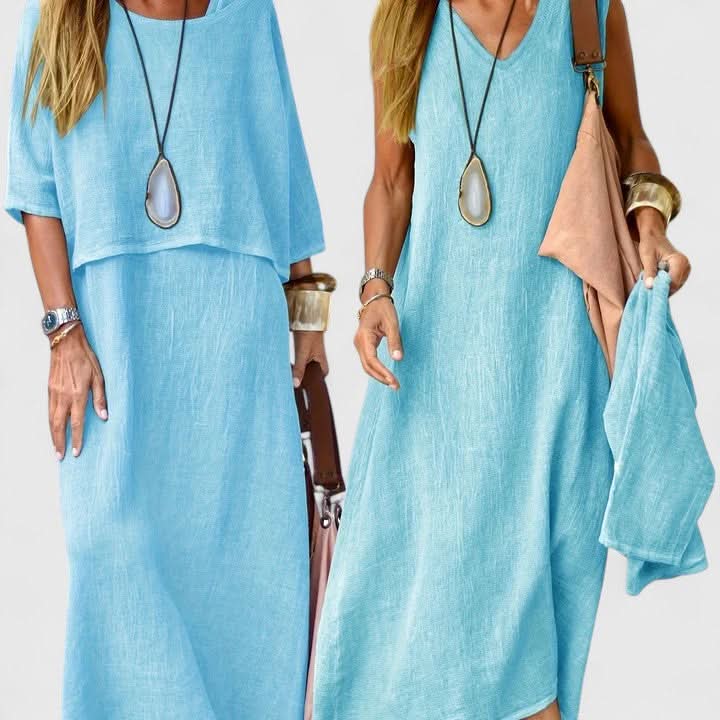 Women's Elegant Two Piece Set Relaxed Fit Top and Matching Skirt Outfit