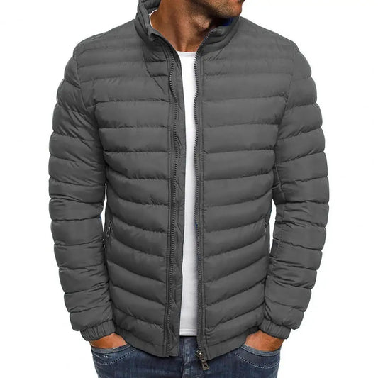 Herren Winter Steppjacke Mit Vorderem Reißverschluss Design