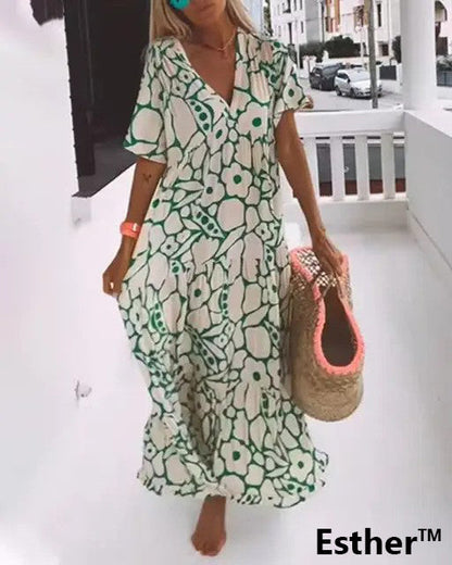 Elegant Relaxed Floral Summer Dress for Women