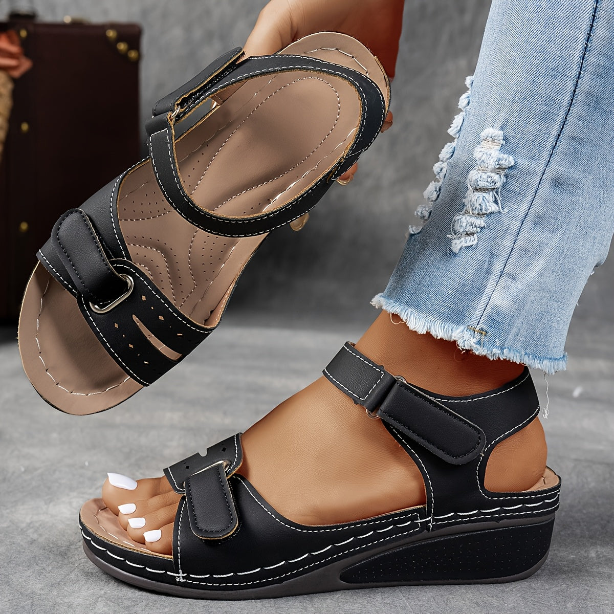 Women's Orthopedic Wedge Sandals Comfortable Adjustable Summer Shoes