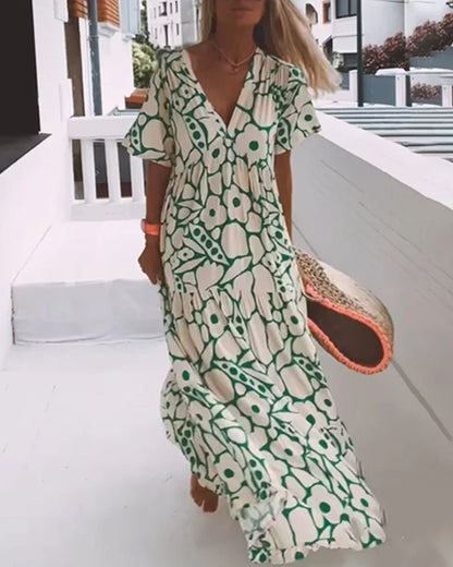 Elegant Relaxed Floral Summer Dress for Women