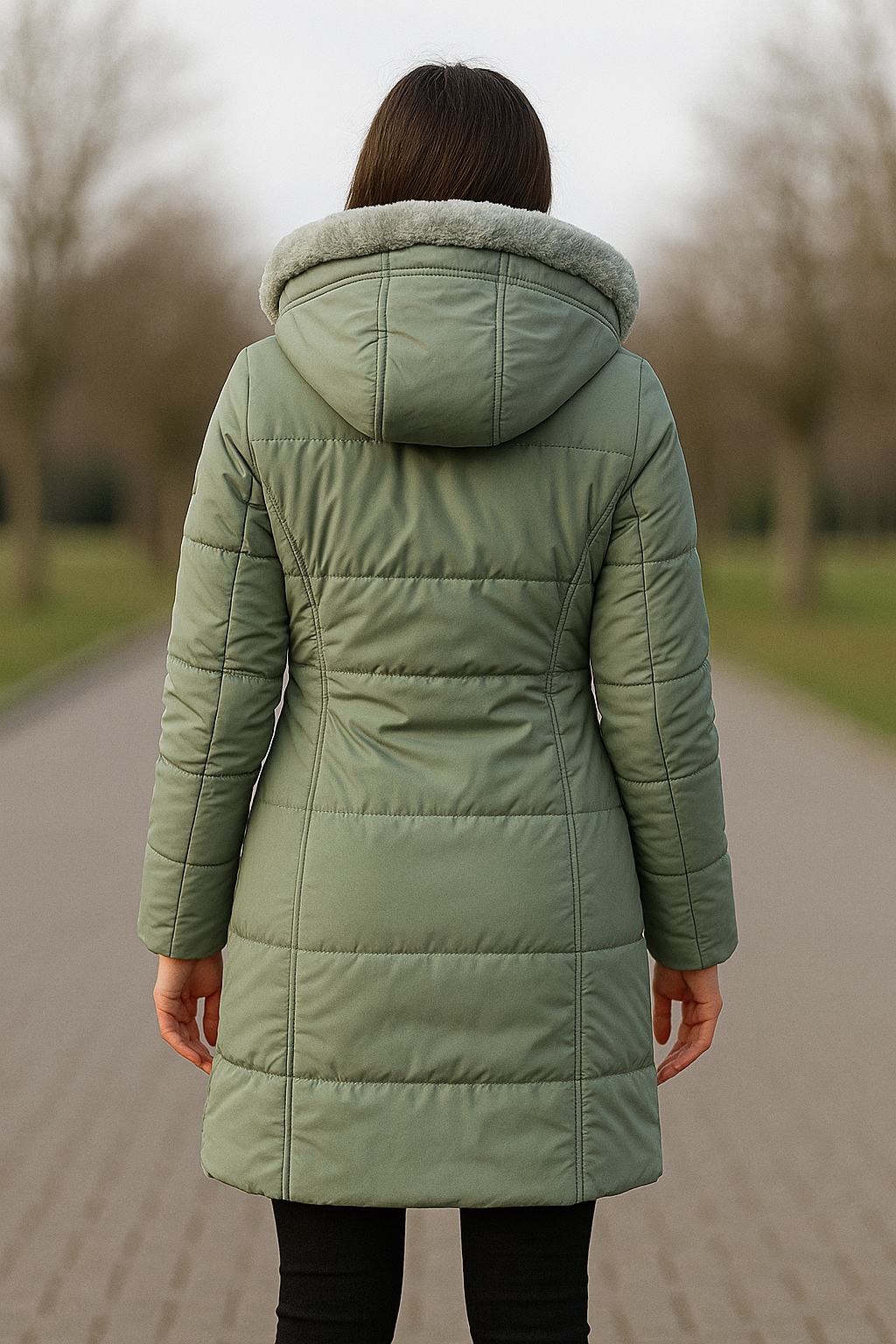 Steppmantel Mit Kapuze Freizeit Alltagskleidung Damen